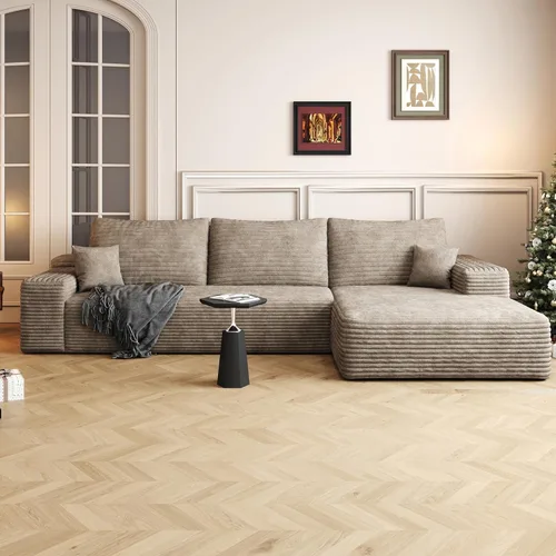 Vista 13 de AUGOP Sofá modular moderno de 96 pulgadas para sala de estar, sofá modular con sofás en forma de L, sofá tapizado sin hueso, sofá seccional con Negro