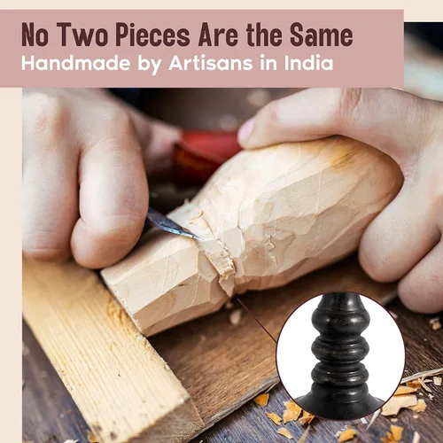 Vista 5 de Portavelas grandes para velas de pilar, pilares decorativos rústicos compatibles con velas que funcionan con pilas, pilar alto de madera para casa