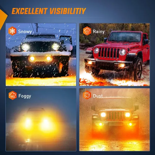 Vista 4 de Nilight Conjunto de Luces LED de Niebla de 4 Pulgadas Compatible con 2007 2008 2009 2010 2011 2012 2013 2014 2015 2016 2017 2018 Jeep Wrangler JK