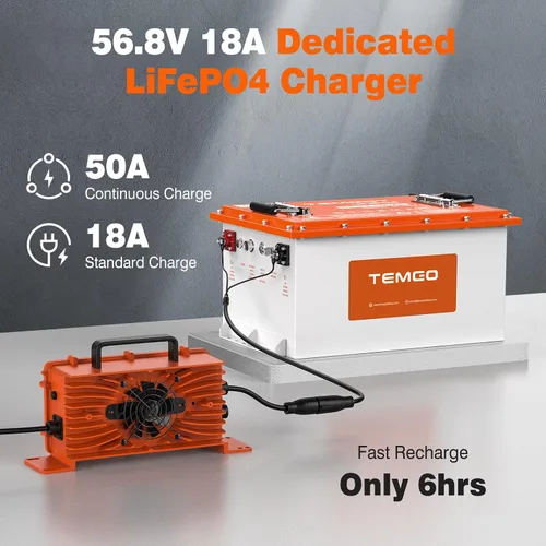 Vista 5 de Batería de litio de 48 V para carrito de golf TEMGO, batería LiFePO4 de 51.2 V y 100 Ah, BMS Bluetooth 200A integrado, incluye cargador de 56.8 V