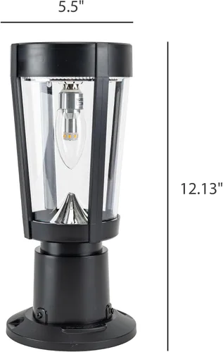 Vista 10 de Gama Sonic Amphora - Lámpara solar para poste de acento, moderna lámpara de 12 pulgadas de altura con base de muelle de montaje empotrado, incluye