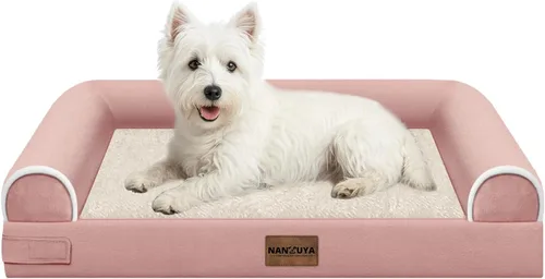 Vista 44 de Cama ortopédica lavable para perros pequeños: cama con cojines de apoyo para perros pequeños y gatos, cama impermeable de espuma tipo caja de Gris