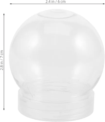 Vista 2 de BESTOYARD Paquete de 15 Globos de Nieve de Bricolaje de 3 Pulgadas de Plástico Transparente Globos de Agua con Tapa de Rosca para Manualidades