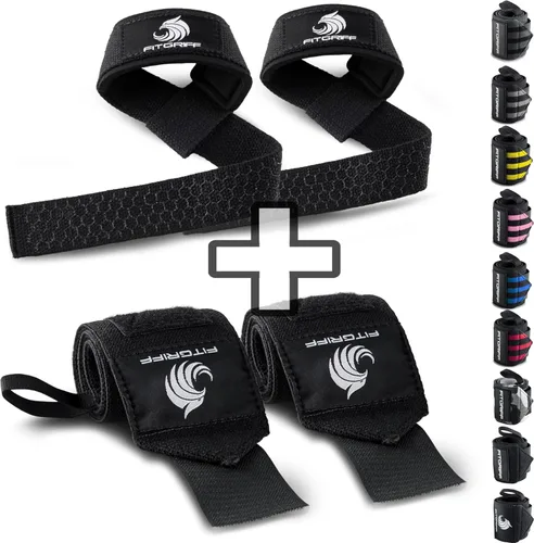 Vista 15 de Fitgriff® Lifting Straps & Wrist Wraps (Bundle) Superior Support for Weightlifting & Gym Workouts - for Men and Women