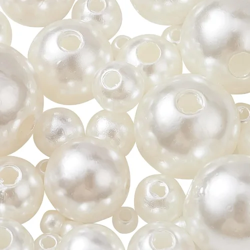 Vista 7 de UR URLIFEHALL 1170 cuentas de perlas de plástico ABS, cuentas de perlas de imitación de varios tamaños, cuentas de perlas de marfil para relleno