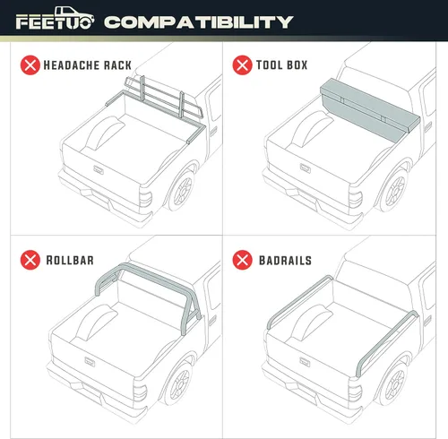 Vista 2 de Cubierta Tonneau abatible para Chevy/GMC Silverado/Sierra 2019-2026 con caja de 5.8 pies (69 pulgadas), no compatible con Carbon Pro Bed Cubierta