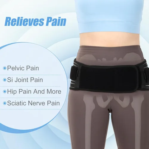 Vista 5 de Cinturón de Cadera de Articulación Sacroilíaca SI para Ciática, Alivio del Dolor de Espalda Baja, Piernas y Pelvis - Soporte de Cinturón Sacroilíaco