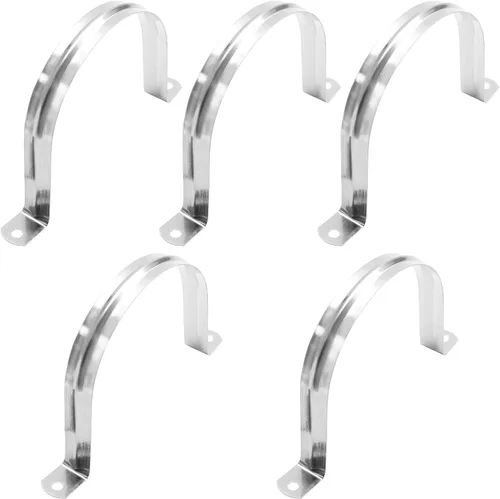 5 correas de tubo rígido M100, 4 pulgadas de acero inoxidable con 2 agujeros para cable U abrazadera de tubo para fijación de tuberías o cables,