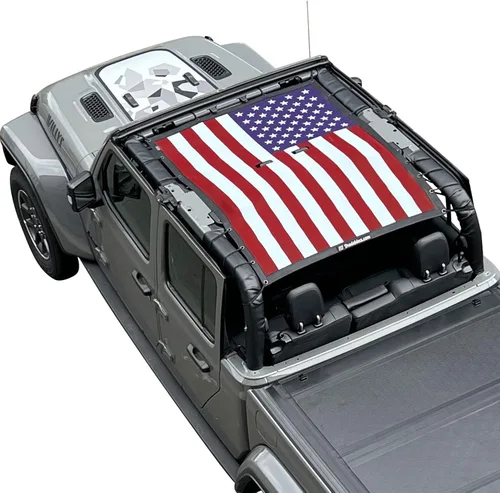 Vista 56 de Shadeidea JT - Parasol superior compatible con Jeep Gladiator, cubierta de malla para techo (2018-2023) - Bloqueador de ruido de viento y UV