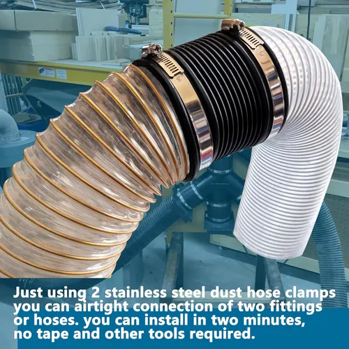 Vista 4 de Puertos de conector de manguera flexible de control de polvo de 4 pulgadas 70149 para manguera de recolección de polvo de carpintería de 4 pulgadas