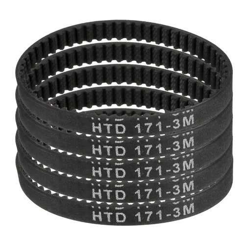 Vista 32 de uxcell 5 piezas HTD-3M Correa de distribución de goma 48 dientes, 144 mm de paso, 6 mm de ancho x 2,4 mm de altura, Correa de polea de distribución