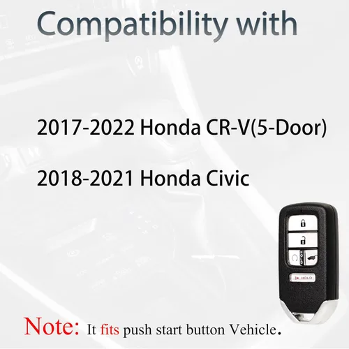 Vista 4 de SUPALAND Llavero de entrada sin llave compatible con Honda CRV Civic 2016 2017 2018 2019 2020 2021 Control remoto inteligente botón de arranque