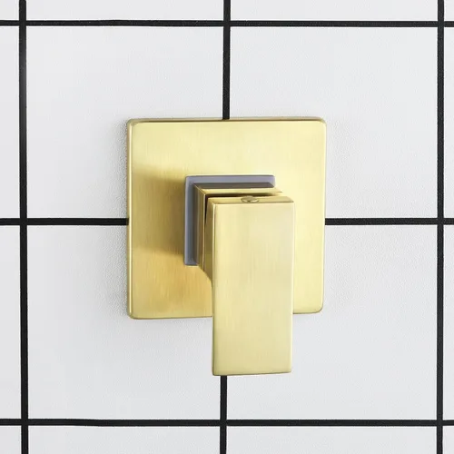 Vista 6 de SKOWLL Kit de Válvula de Ducha Oro Cepillado Kit de Ajuste de Válvula de Mango de Ducha, Montaje en Pared Función Única Kit de Válvula de Control