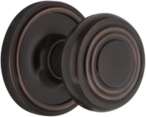 Vista 4 de Nostalgic Warehouse - Roseta clásica con pomo de puerta Deco, privacidad - 2.375 pulgadas, latón antiguo