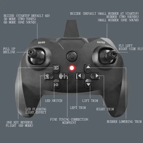 Vista 7 de Avión a control remoto RTF 4CH Motor trasero 3D / 6D Función de acrobacias SU35 Jet Avión con Hobby Modelo 2 Izquierda Acelerador