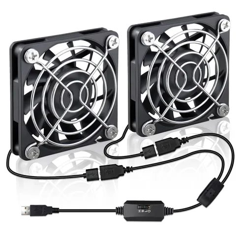 Vista 16 de 2Pack Wathai 40mm x 10mm Ventilador USB Mini con Control de Velocidad 5V, Pequeños Ventiladores USB para Computadora para Casco de Soldadura