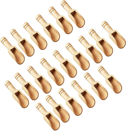 Arroyner - 20 mini cucharas de madera, mini cucharas de bambú, cucharas de sal para baño, cucharas pequeñas para especias para exfoliantes de
