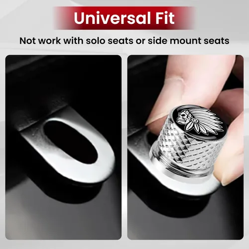 Vista 6 de Tornillo de acero inoxidable moleteado para asiento de guardabarros, rosca de 1/4 pulgadas - 20 para Harley Davidson 1996-2020, esqueleto de dedo