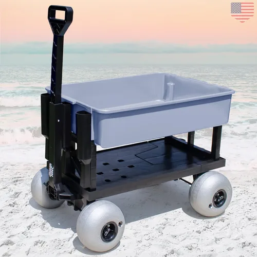 Vista 10 de Mighty Max Cart Carro compacto de pesca de playa al aire libre - Dolly Chest Dolly, Cooler Caddy Wheels - Base plana expandible y soportes