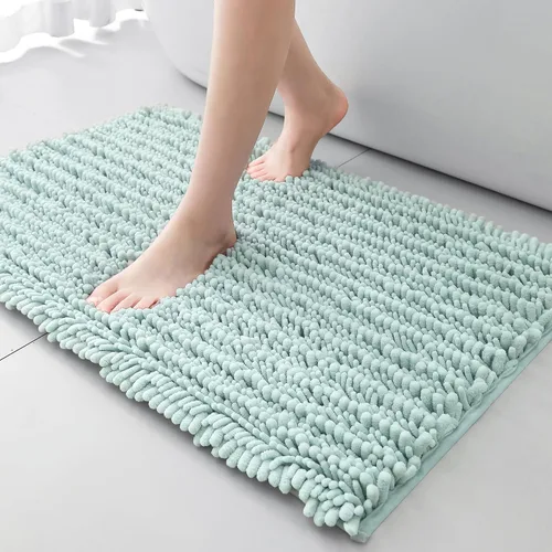 Vista 92 de FLOLEOPA Alfombras de baño de microfibra suave y esponjosa, tapetes de baño absorbentes, antideslizantes, lavables a máquina y de secado rápido