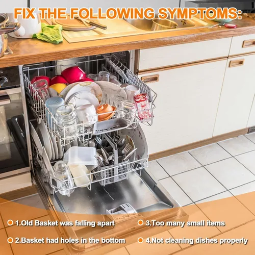 Vista 4 de Cenipar Cesta Universal para Cubiertos de Lavavajillas 2 en 1 Cesta para Utensilios Compatible con Lavavajillas Bosch Maytag Kenmore Whirlpool