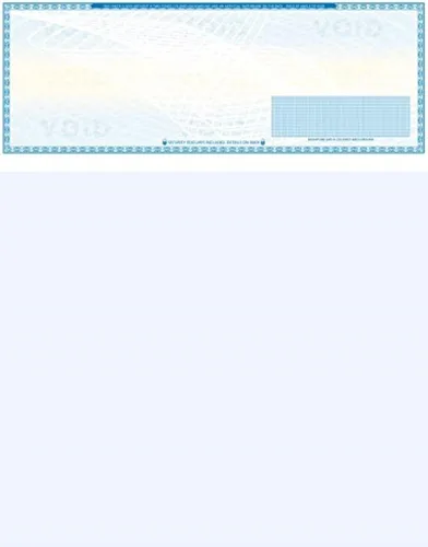 Vista 18 de 50 cheques en blanco de alta seguridad - Comprobaciones de computadora para QuickBooks en la parte superior (marrón laberintado) Peso del papel # 70