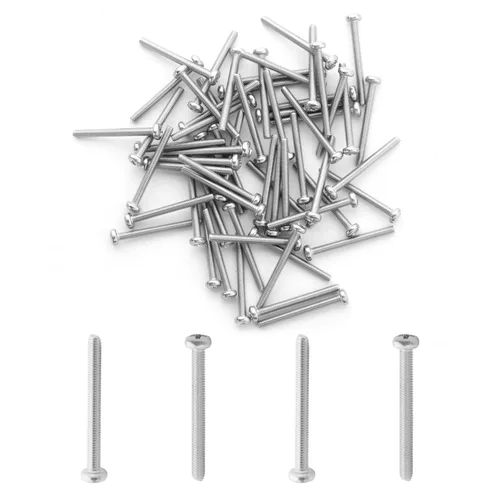 Vista 181 de MroMax 30 tornillos de máquina Phillips de cabeza plana M2 x 0.197 in, acero inoxidable 304 18-8, rosca completa, tornillos de cabeza cruzada gris