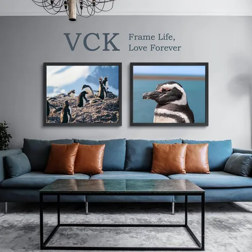 Vista 333 de VCK Portarretratos de madera negra de 5 x 7 pulgadas, para colgar en la pared, galería o mesa, 1 paquete