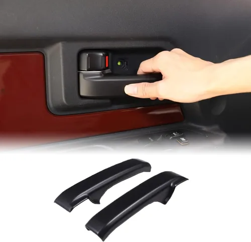 Vista 8 de Cubierta de protección para manija interior de puerta compatible con Toyota FJ Cruiser 2007-2021 2 piezas, cubiertas para manijas interiores