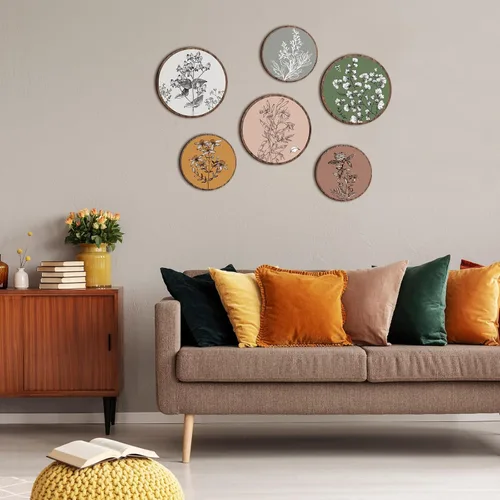 Vista 3 de Barydat 6 Piezas de Arte de Pared Boho con Plantas, Decoración de Pared de Madera Boho, Estilo Granja, Rústico, Bohemio, para Colgar en Dormitorio