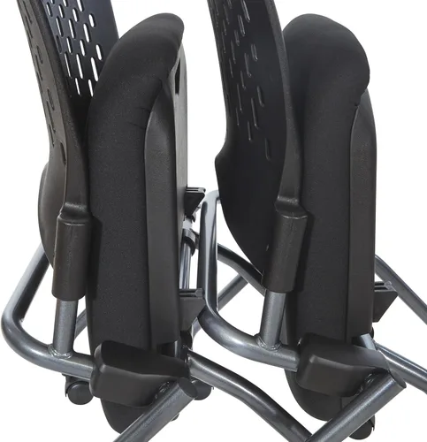 Vista 11 de Office Star - Silla anidadora plegable de plástico ventilado alrededor de la espalda, paquete de 2, tela FreeFlex de carbón