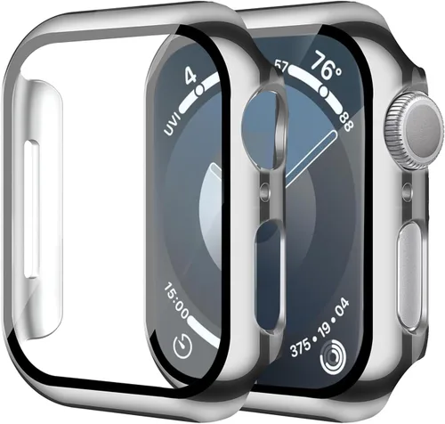 Vista 21 de Smiling Paquete de 2 fundas compatibles con Apple Watch Serie 3/Serie 2 de 1.49 pulgadas, protector de pantalla vidrio templado, carcasa rígida