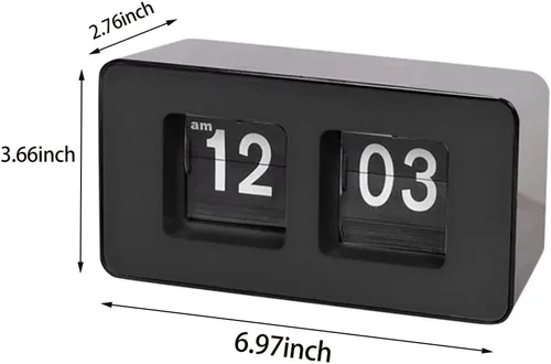 Vista 3 de Reloj automático del tirón del reloj, reloj nostálgico retro, escritorio digital de la tabla de la página abajo