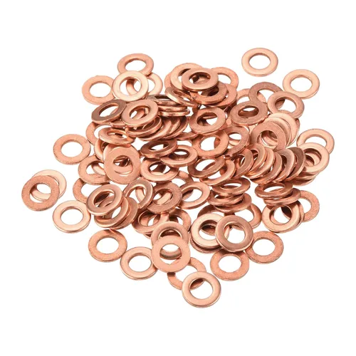 Vista 56 de MECCANIXITY - 52 piezas de arandelas planas de cobre, arandelas de sellado de anillo de trituración métricas mejoradas de cobre de 3x7x1mm
