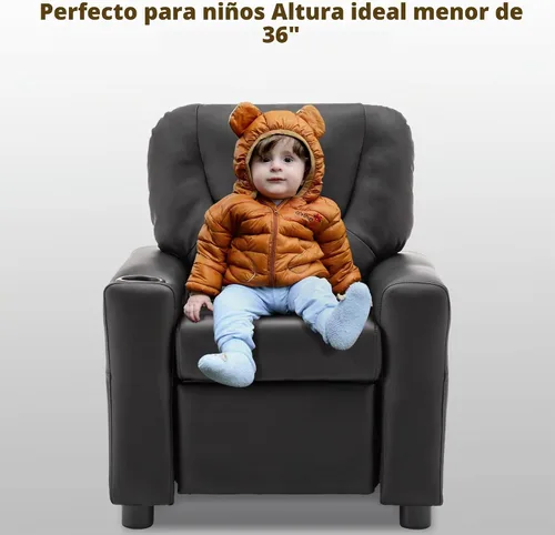 Vista 5 de MCombo Silla reclinable para niños pequeños con pies antideslizantes 7240 Negro