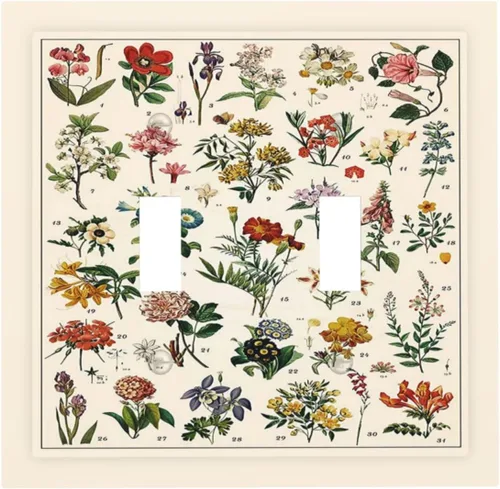 Vista 123 de Placa de Cubierta de Interruptor de Luz de 2 Posiciones Combinación de Abstracción/1 Toggle 1 Rocker Placas Decorativas de Pared de Plástico Negro