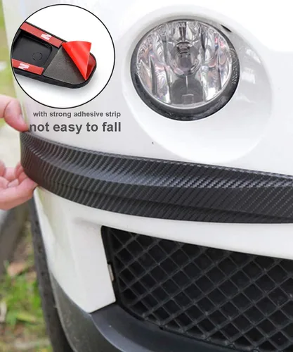 Vista 4 de Paquete de 4 tiras protectoras de parachoques de automóvil, protector de parachoques delantero y trasero para tiras anticolisión, protector Negro