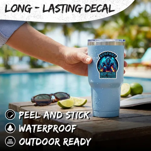 Vista 3 de Bigfoot Doesn't Believe in You Either Sticker Sasquatch Meme de 4 pulgadas - Calcomanía de vinilo impermeable para laptop, botella de agua, vaso