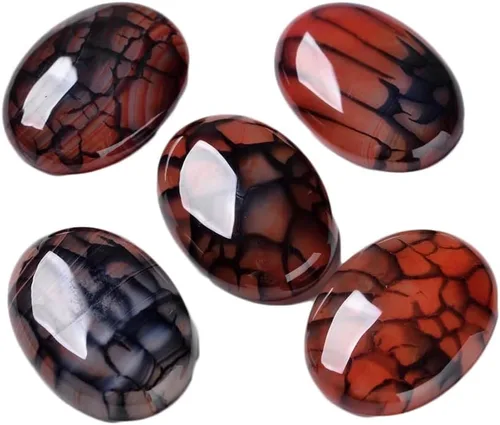 Vista 7 de Crafans Flat Back Gemstone Oval Cabochons Natural Stone Cabochons Healing Power Stone Chakra Crystal for Crafts DIY Jewelry Making Supplies