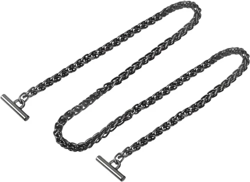 Vista 22 de uxcell Correa de cadena plana de hierro, cadenas de bolso de 35 pulgadas, accesorios para monedero, correas de cadena con cierres de palanca