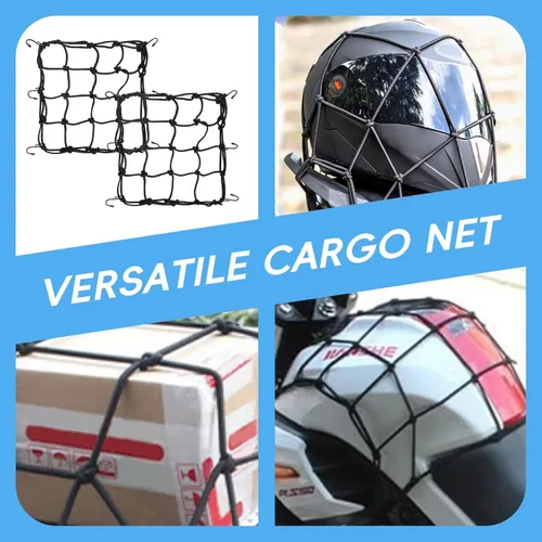 Vista 7 de 4 correas de equipaje para motocicleta, 3 correas elásticas de bloqueo para casco de motocicleta y 1 red de carga para motocicleta, cuerdas