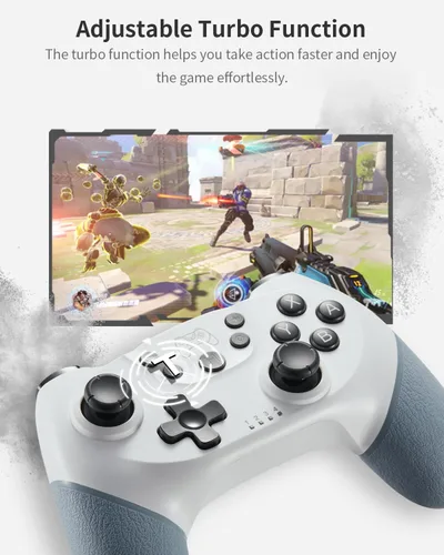 Vista 3 de Hall Effect Switch Controller, Wireless Switch Pro Controller for SwitchLiteOLED, Switch Remote Gamepad with Hall Effect Joystick, Adjustable