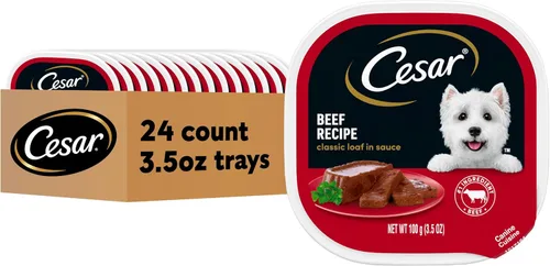 Vista 20 de Cesar Clásico - Comida húmeda para perros adultos en salsa con sabor a chuletón, comida húmeda para perros, bandejas fáciles de pelar de 3.5 oz, 24