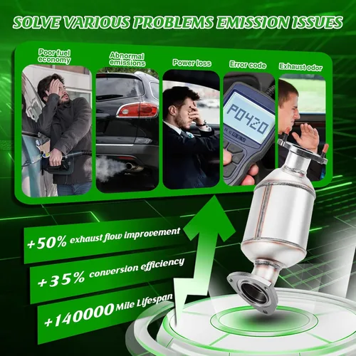 Vista 2 de Kit de convertidor catalítico frontal de alto flujo de ajuste directo para Chevy Traverse 2009 2010 2011 2012 2013 2014 2015 2016 2017 GMC Acadia