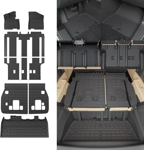 Vista 21 de Alfombrillas Compatibles con Dodge Durango 2016-2025 2026 de 6 Asientos, Alfombrilla de Carga, Protector para Asiento Trasero, Forro para Maletero