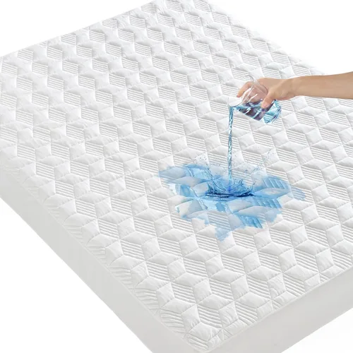 Vista 7 de GRT Protector de Colchón Impermeable de Tamaño Completo de Rayón de Bambú - Cubierta Protectora de Colchón de Enfriamiento de Fibra de Aire 3D