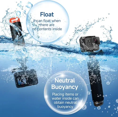 Vista 4 de Mystery Monopod de mano flotante impermeable GoPro montaje mango flotante agarre con tornillo de pulgar y correa de muñeca ajustable para GoPro Hero