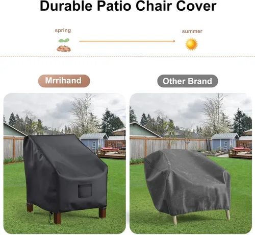 Vista 3 de Mrrihand - Fundas impermeables para sillas de patio, fundas para asiento profundo, resistentes al aire libre