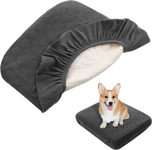 Vista 12 de Nanbowang - Funda de repuesto impermeable para cama de perro, funda de almohada lavable acolchada para mascotas, encantadora cama para cachorro