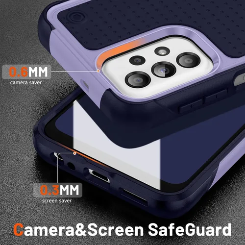 Vista 5 de Jeylly Funda para Samsung Galaxy A23, Galaxy A13 4G/5G/A23 5G/A04/A04s Funda de absorción de golpes híbrida TPU antiarañazos resistente cubierta